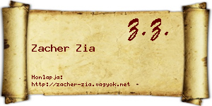 Zacher Zia névjegykártya
